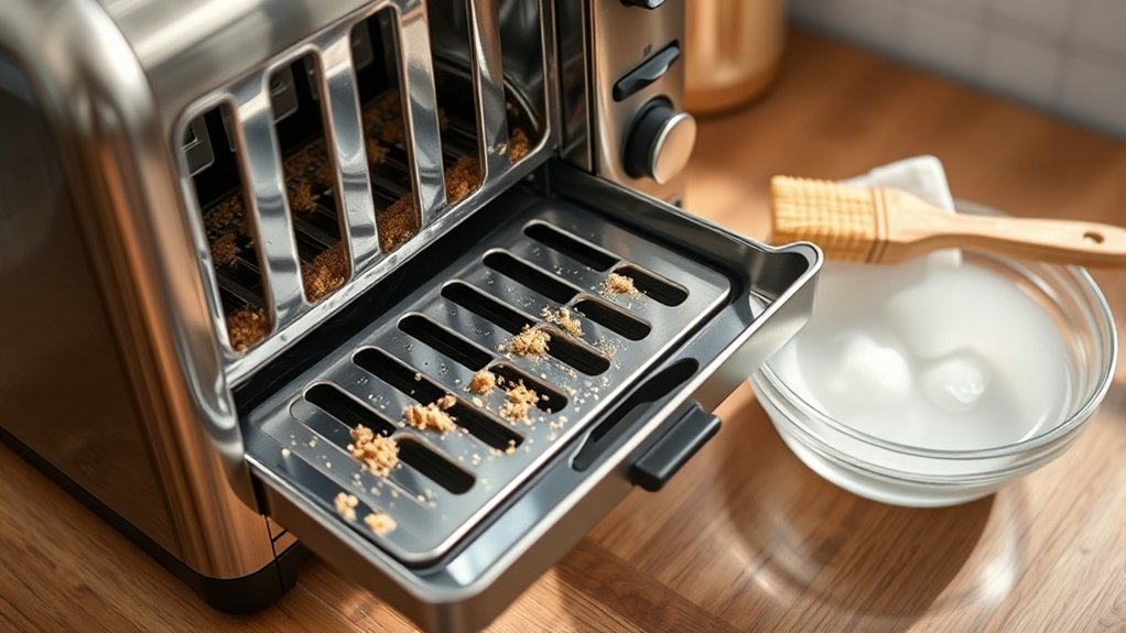 how to clean inside toaster