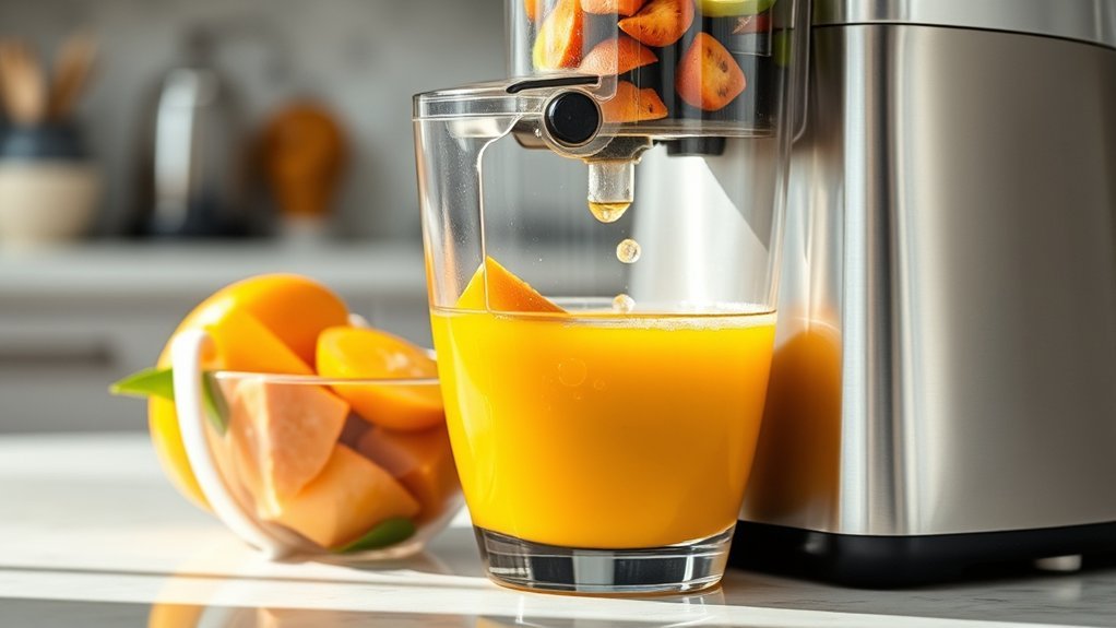 juicer extracts juice using auger
