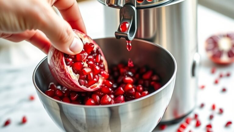 juicing pomegranate with juicer