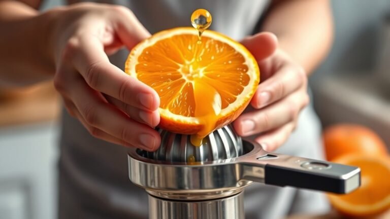 using a manual citrus juicer